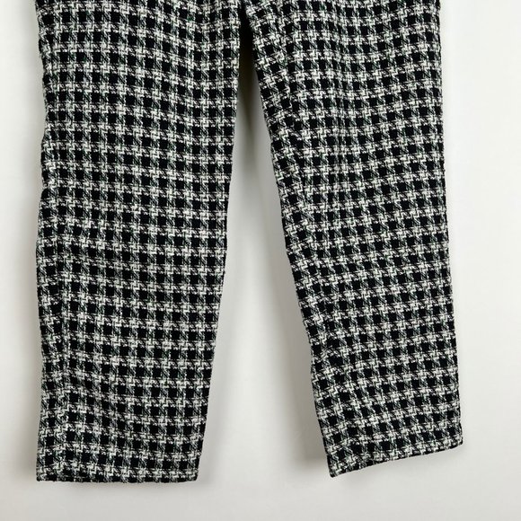 New Autres Filles Tweed Houndstooth Knit High Rise Skinny Trouser Pants Preppy - Picture 6 of 9